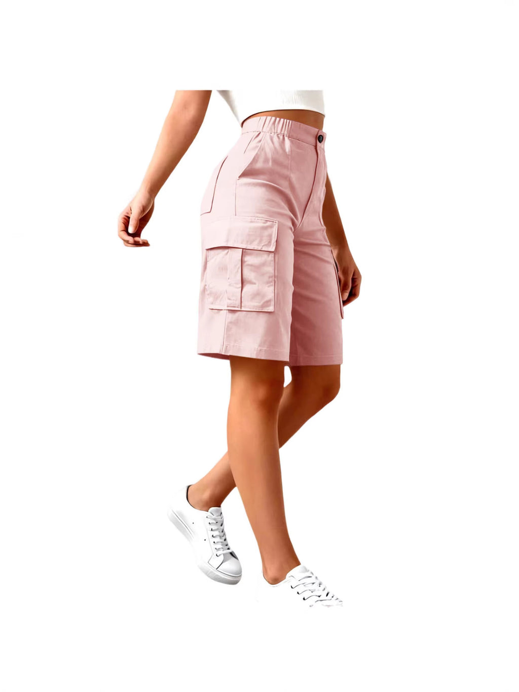Shorts de fret haute taille pour femmes avec des poches multiples