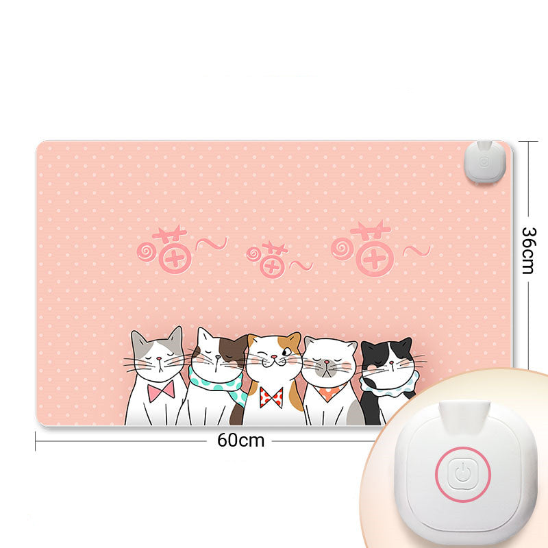 Tapis de chauffage électrique de bureau de bureau de chauffage de bureau de tapis chauffant intelligent de la souris Pad main W
