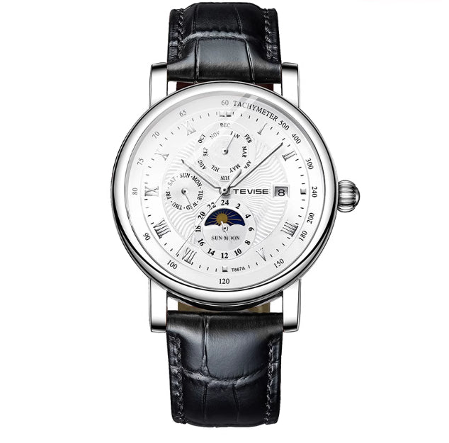 Mécanique homme avec Tourbillon Phase de lune haut de gamme et Starry Sky Design Résistant à l'eau