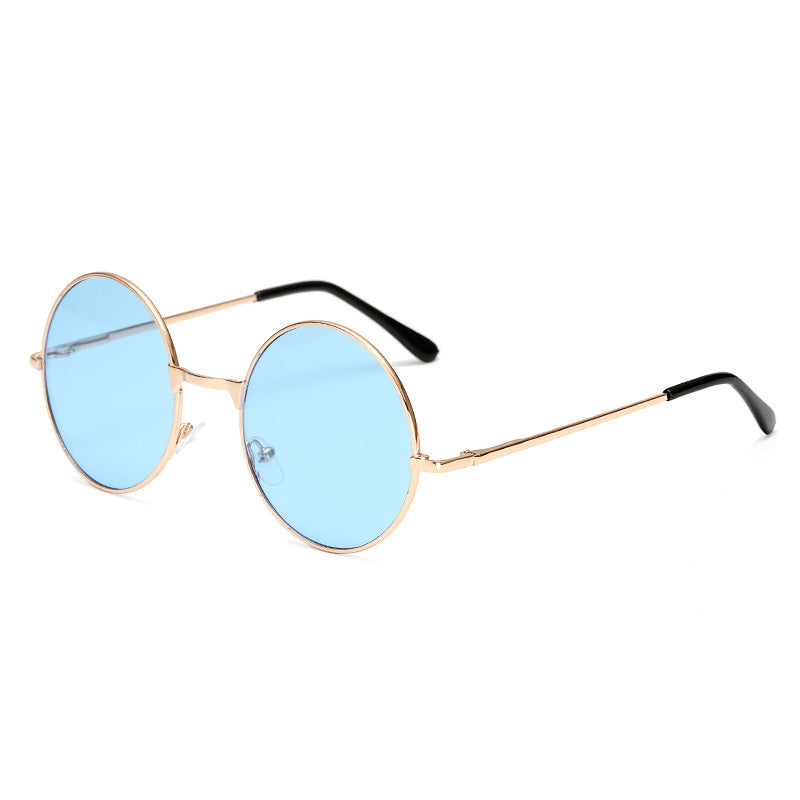 Lentilles de couleur mignon Vintage Lunettes de soleil rondes Mode