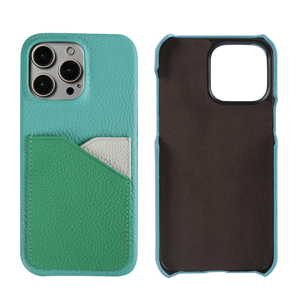 Boîte de téléphone en cuir couleur de la carte