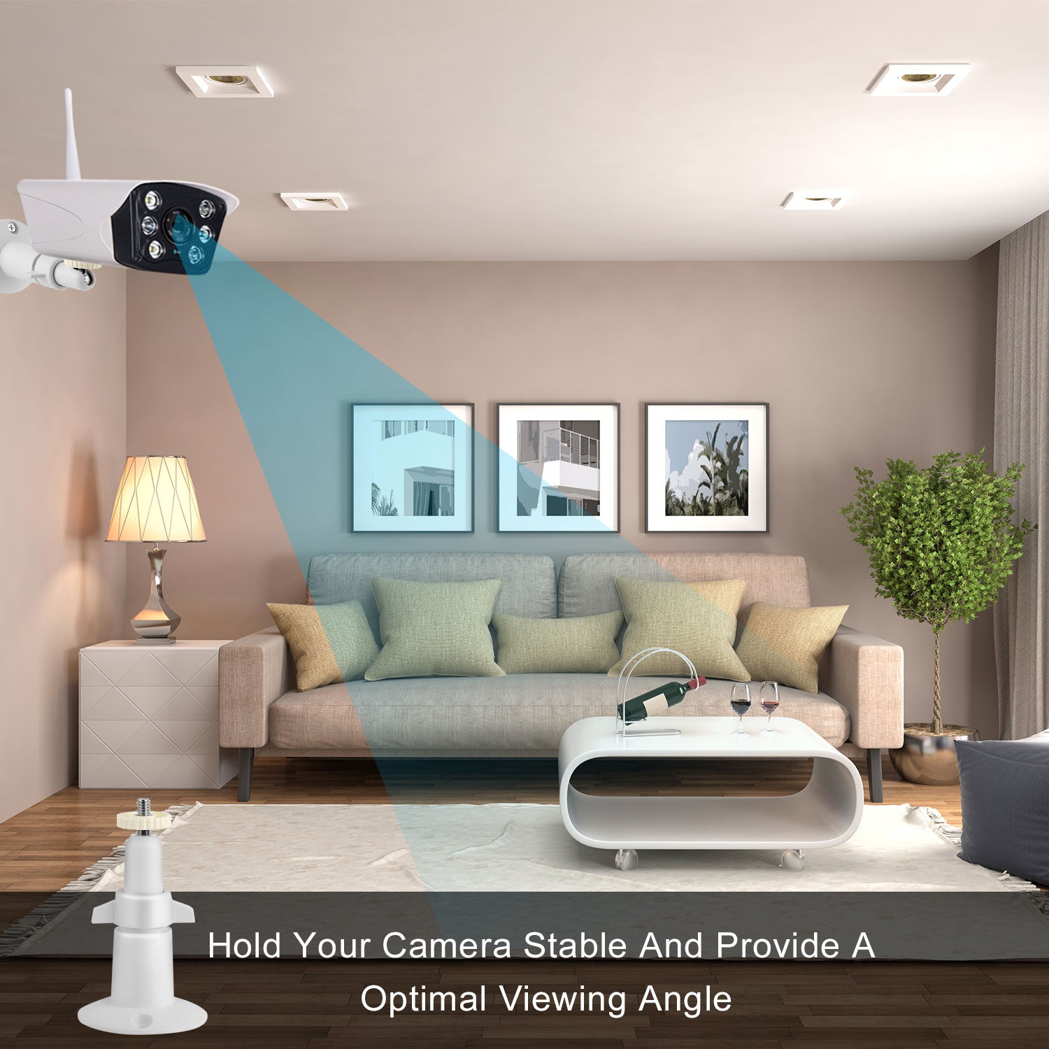 3 Packs Par Set Caméra de sécurité Support mural pour Arlo 360 Degree Support de caméra réglable Ga
