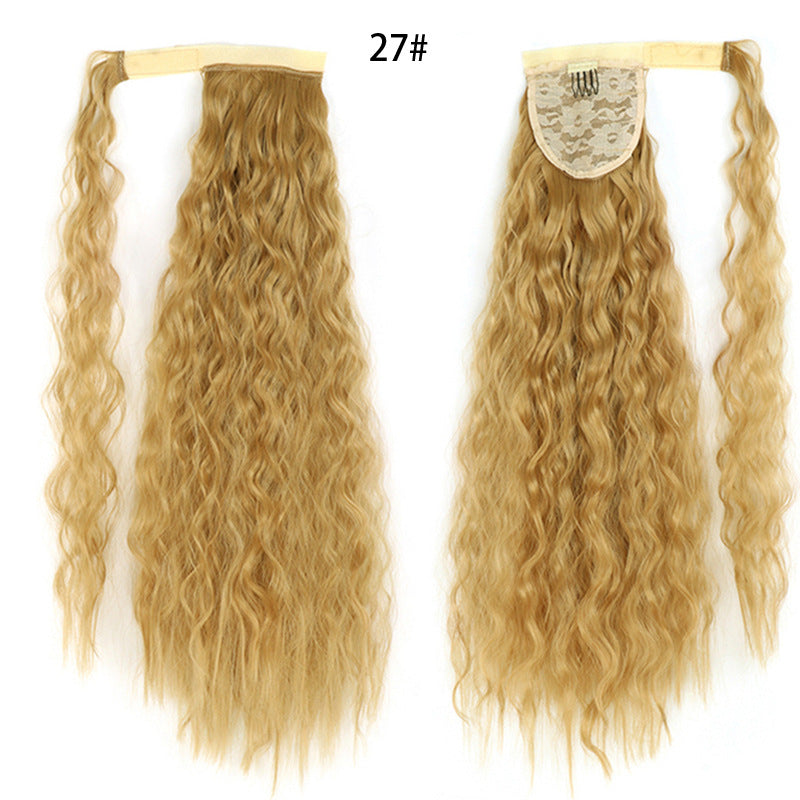 Ponytail Perruque Eau Wave Velcro Bande chimique fibre haute température soie