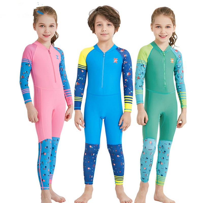 Costume de plongée à séchage rapide pour enfants filles garçons avec un costume de plongée à manches longues nage