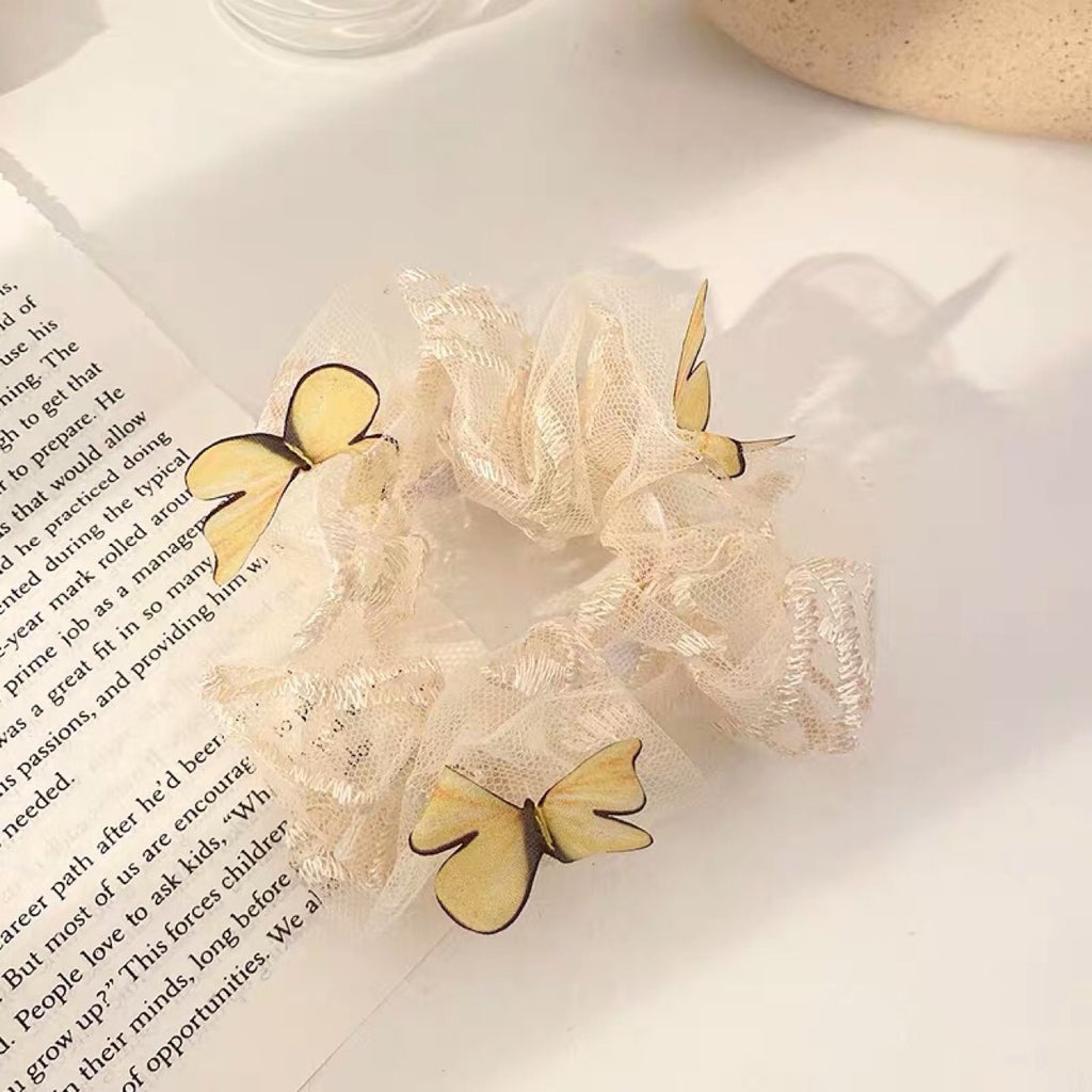 Accessoires de Cheveux de Butterfly pour femmes Mesh Pig Intestine Ring