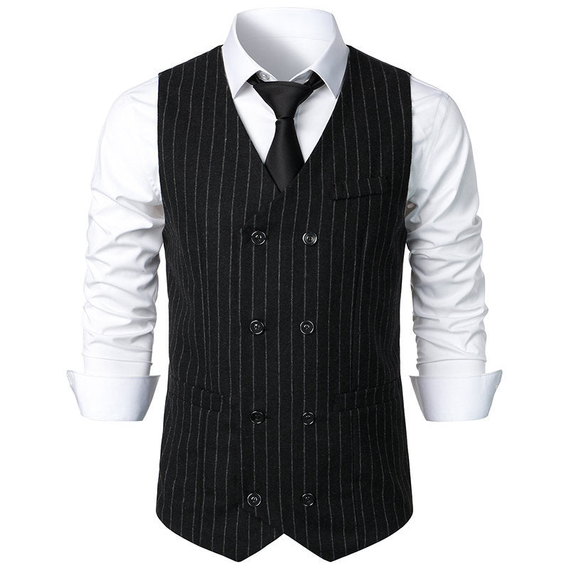 Veste retro casual double seins rayé