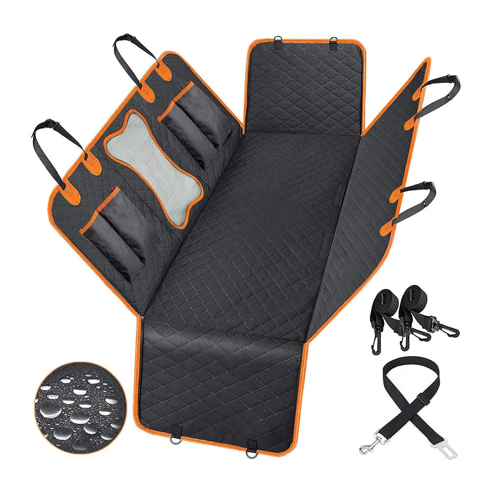 Couverture universelle de siège de voiture pour animaux de compagnie imperméable pour siège arrière avec fenêtre Mesh