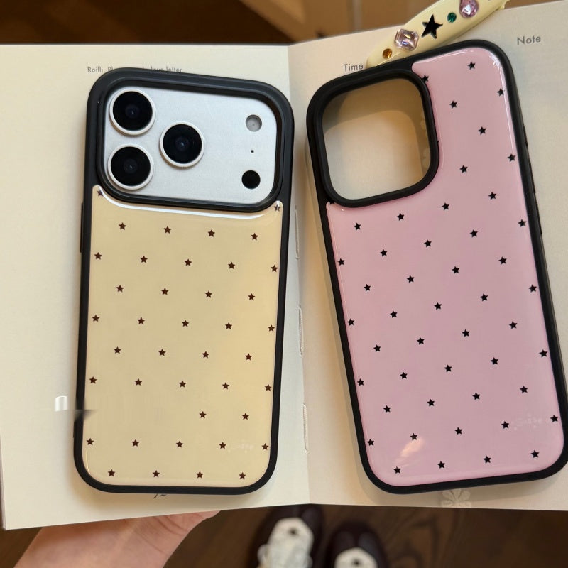 Korean Style Matte Black Frame Glossy Acrylic Phone Case