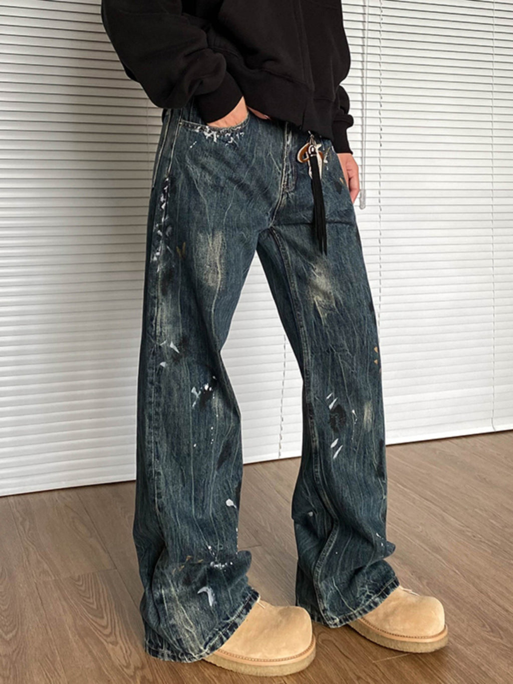 Jeans à jambes droites, style rétro masculin