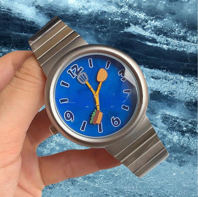Garden Station Original Pantalons carrés Burger Themed Waterproof Couples Montre