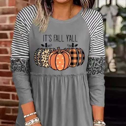Robe de citrouille rayée princesse multicolore pour femmes
