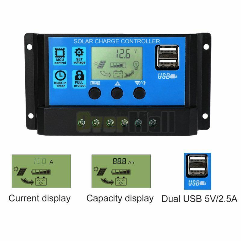 20-80A MPPT Solar Panel Regulator Charge Controller Auto Focus Tracking 12