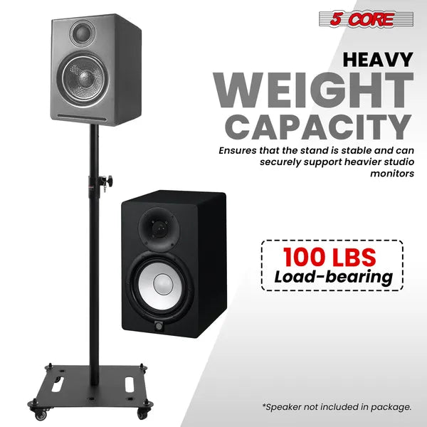 5 Core haut-parleur Stand 2Pc Heavy Duty réglable Hauteur 61" DJ PA Stands 35mm Mount 100Lb Casquette