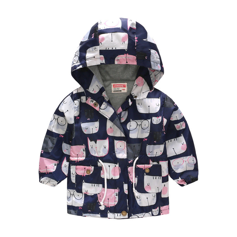Le printemps et l'automne mince à capuche bébé mignon Zipper veste pour enfants