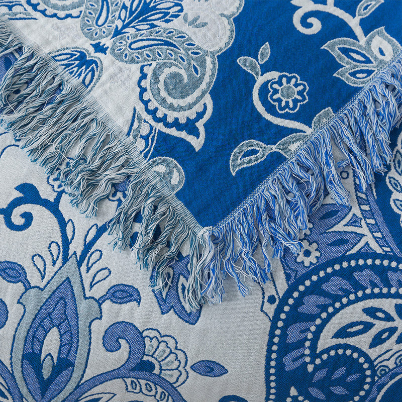 Couverture de jet de savon légère et souple en tassel floral