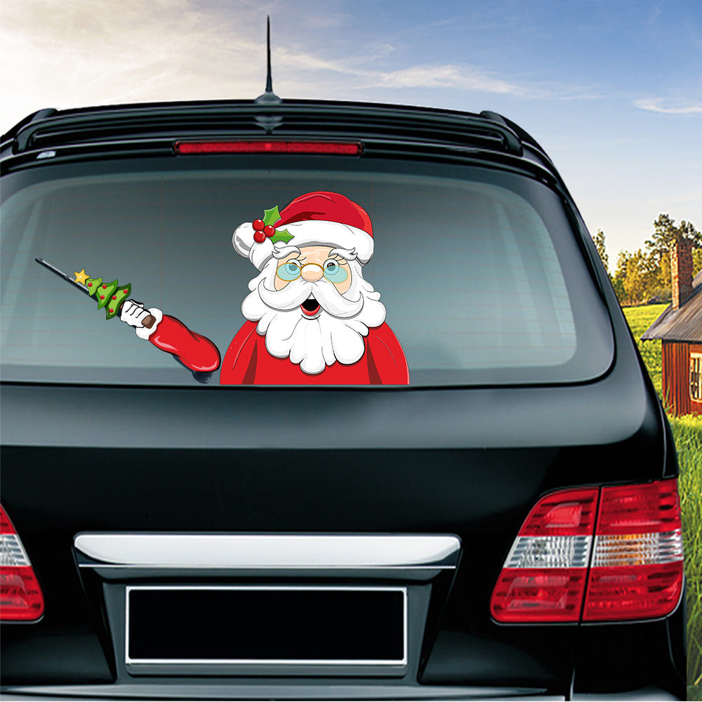 Populaire essuie-glace Santa Claus autocollant peut enlever la voiture arrière essuie-glace Sticker Car Sti