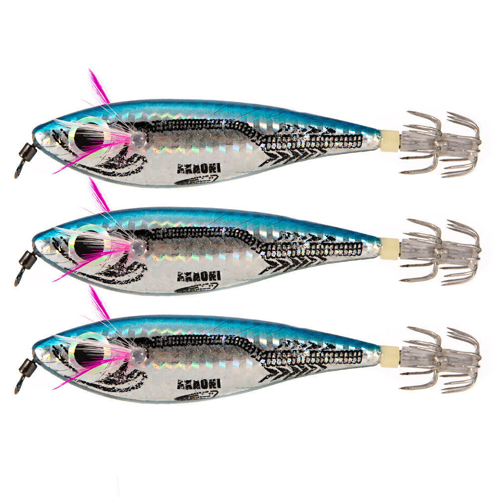 Bleu rond en bois de crevettes Squid Crochet en plastique ABS avec lure de plomb