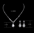 Pendentif Zircon Drop Pendentif Chaîne Bride Claw Chaîne Strass Collier Boucles d'oreilles Deux Piec