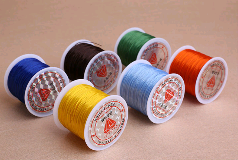 Chaîne de fil élastique coloré fil de verre pour faire des perles bracelet fil corde ligne de pêche