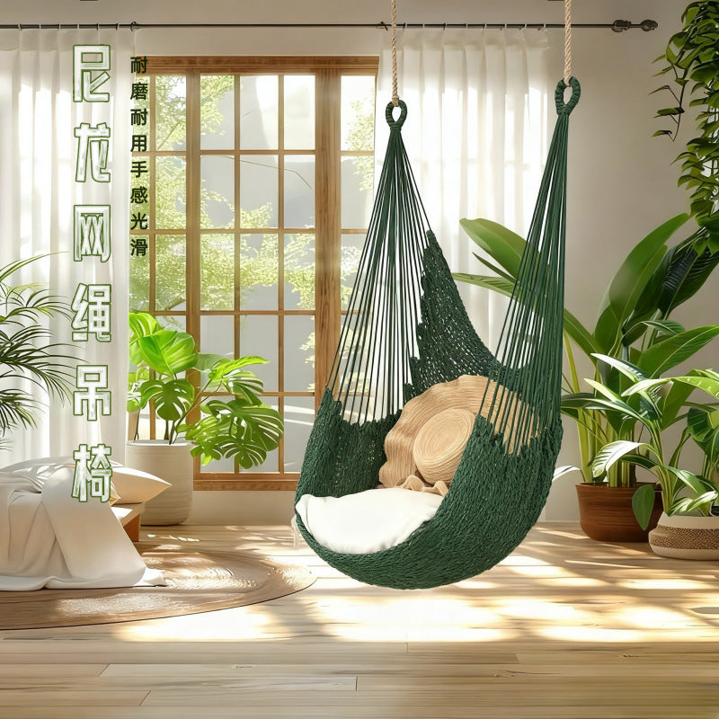 Balcon Home Courtyard Rocking Chair Nylon Mesh Rope Chaise suspendue