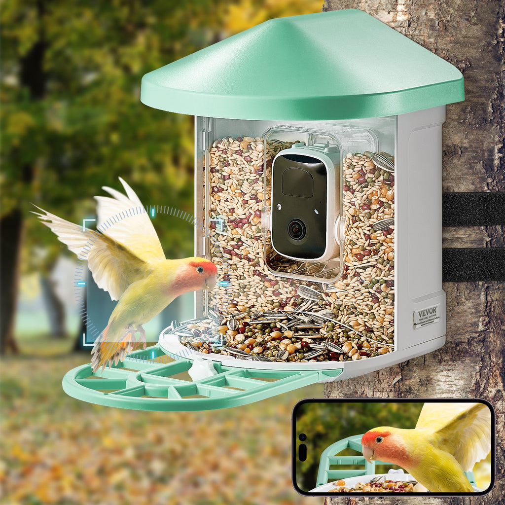 VEVOR Smart Bird Feeder avec caméra 2K HD AI Identifier les espèces d'oiseaux Capture automatique