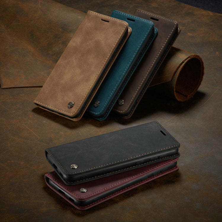 Étui de téléphone magnétique en cuir anti-goutte