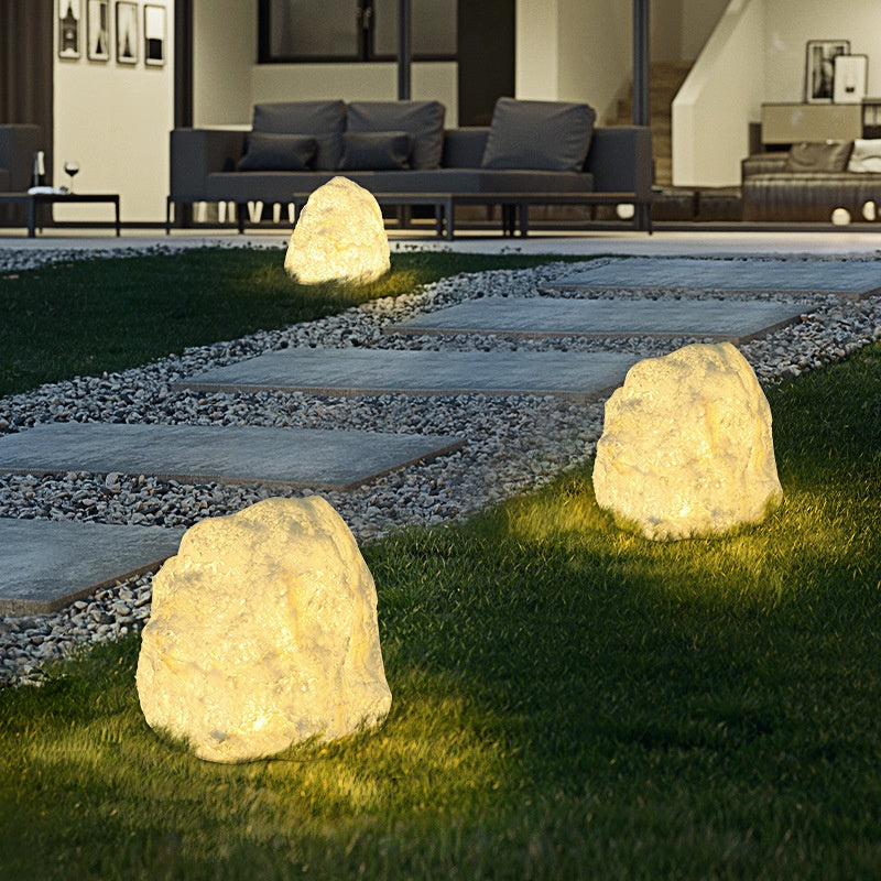 Outdoor Waterproof Courtyard Garden Villa Stone Resin Lampe de sol imperméable
