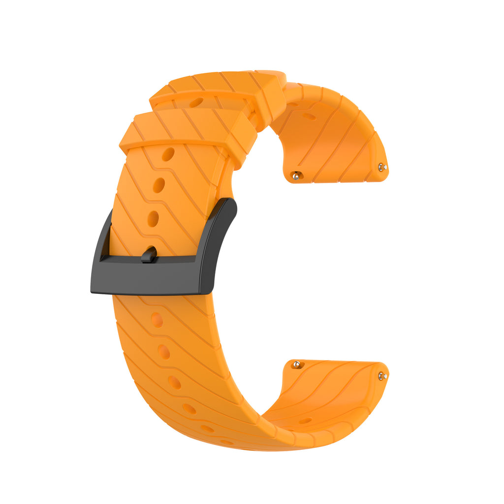 Bracelet 24mm de montre en silicone à rayures de foudre compatible avec Songatao