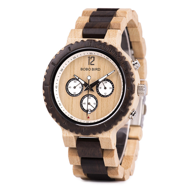 Montre Quartz en bois classique R08