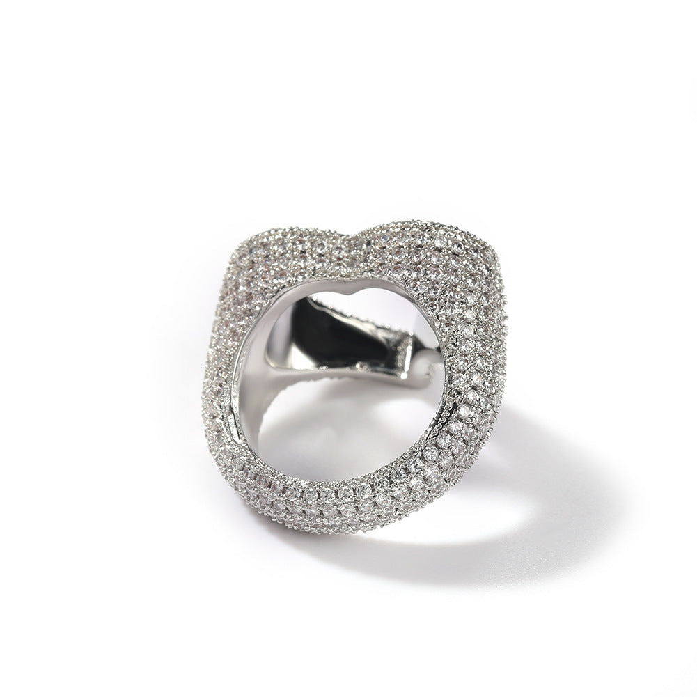Personnalité de mode Anneau de Zircon Cœur Hollow