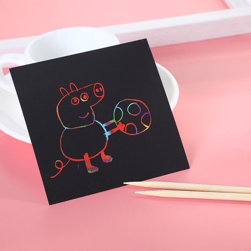 Peinture scratch à la trompette colorée