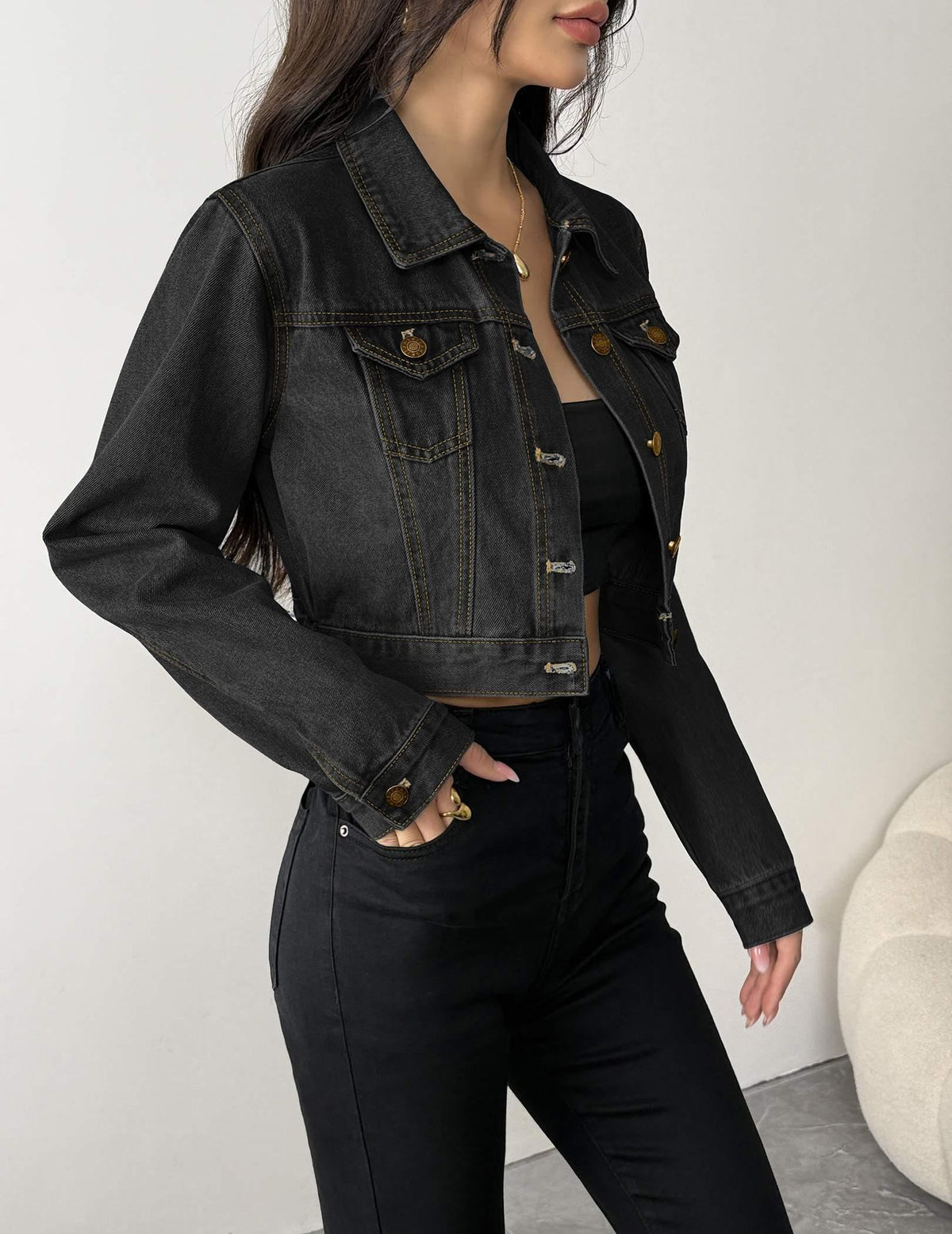 Femmes Européen et américain Printemps et été Commerce extérieur Amazon Temu Femmes Denim Top