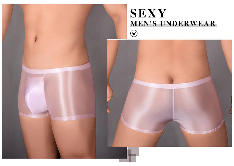 Huile Glossy U Convex Ultra-mince transparent homme confortable stretch Short