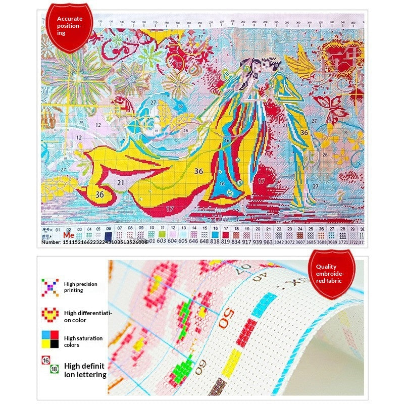 Imprimé Seaside Landscape Easy Pattern Kit Cross-Stitch pour débutants