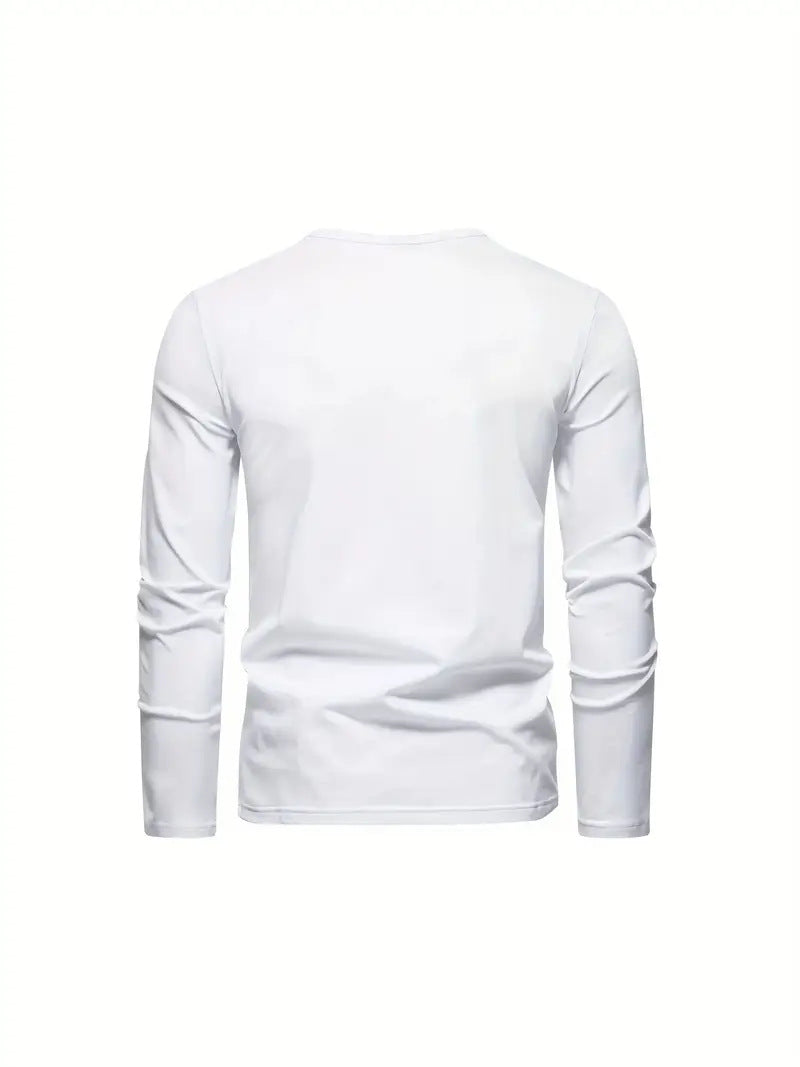 Ss-border Pure Cotton Col rond Manches longues T-shirt trois couleurs pour les hommes