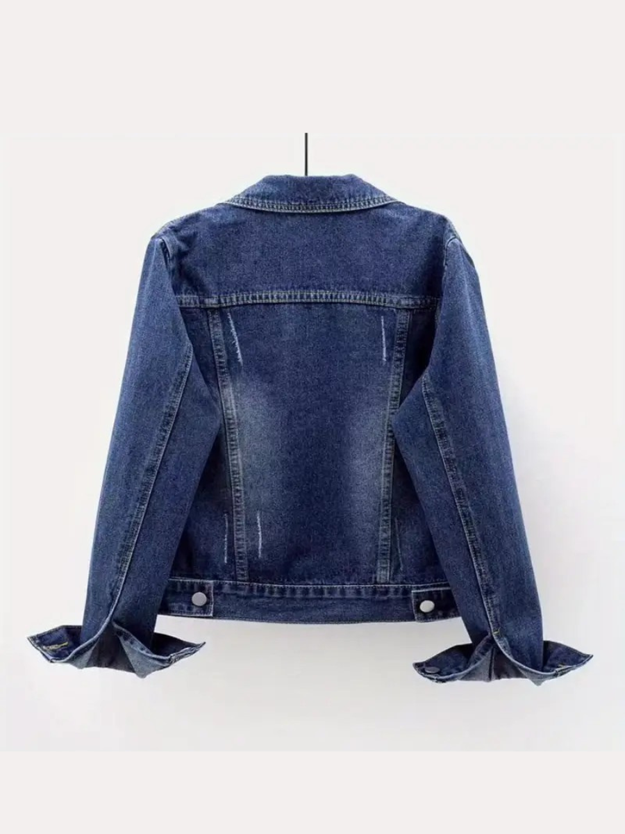 Veste Denim Vintage femme deux tons lavés Bleu Jean Veste Mode Trucker Oute
