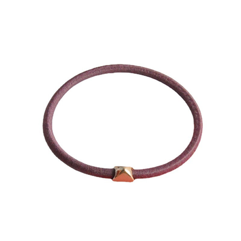 Golden Balls Peach Heart Rubber Band