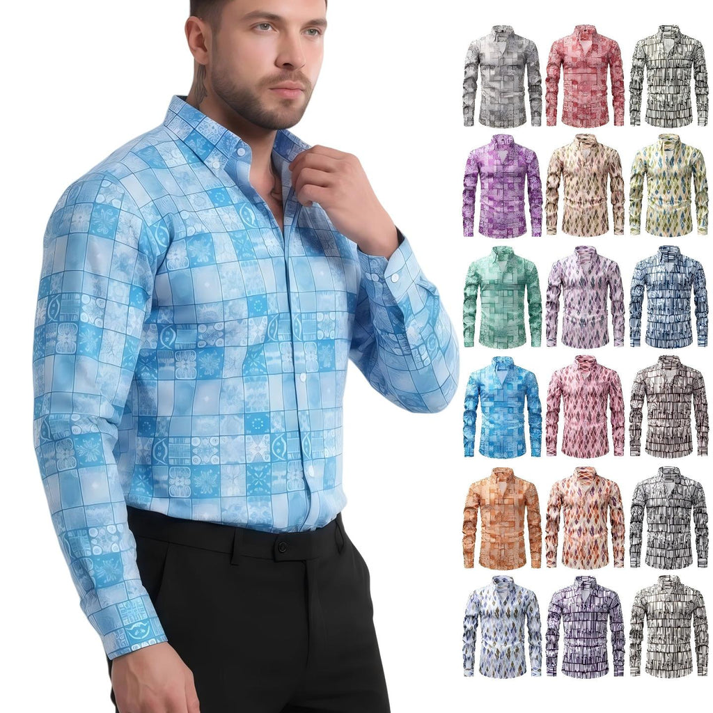 T-shirt pour homme à manches longues imprimé numérique à quatre voies Jiana