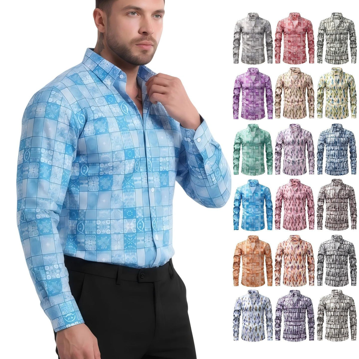 T-shirt pour homme à manches longues imprimé numérique à quatre voies Jiana