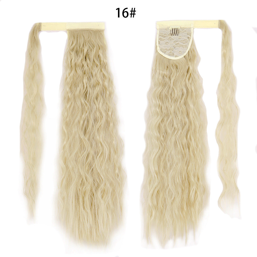 Ponytail Perruque Eau Wave Velcro Bande chimique fibre haute température soie