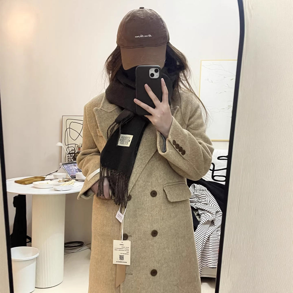 Manteau de laine de style coréen élégant pour femmes