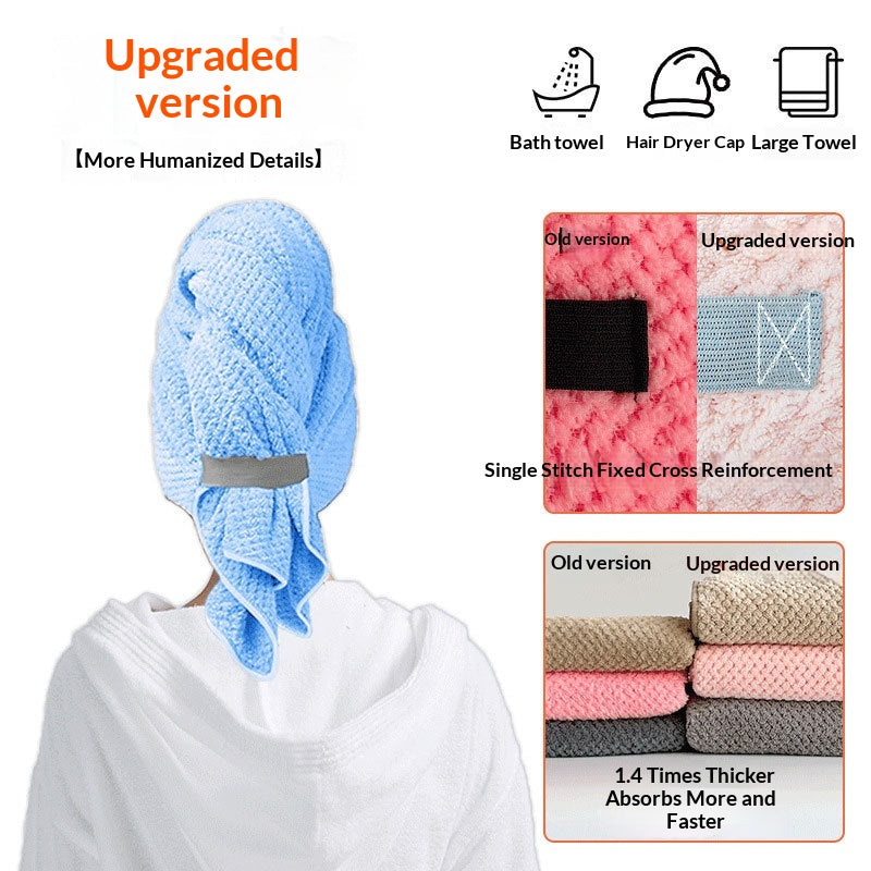 Toile de corail Séchage rapide Absorbage d'eau et serviette de séchage des cheveux