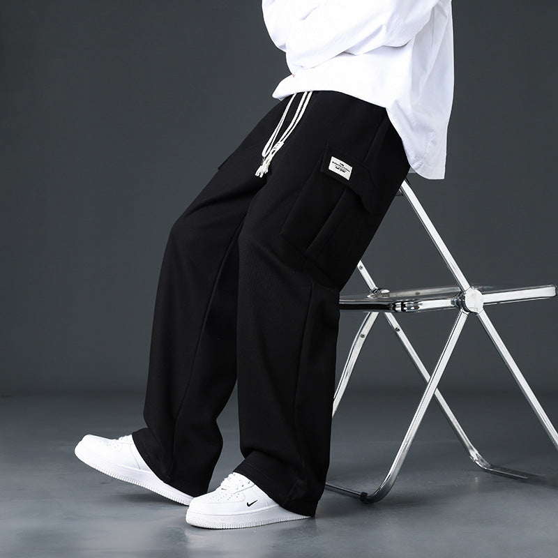 Pantalons casual masculins sans drapage et large jambe