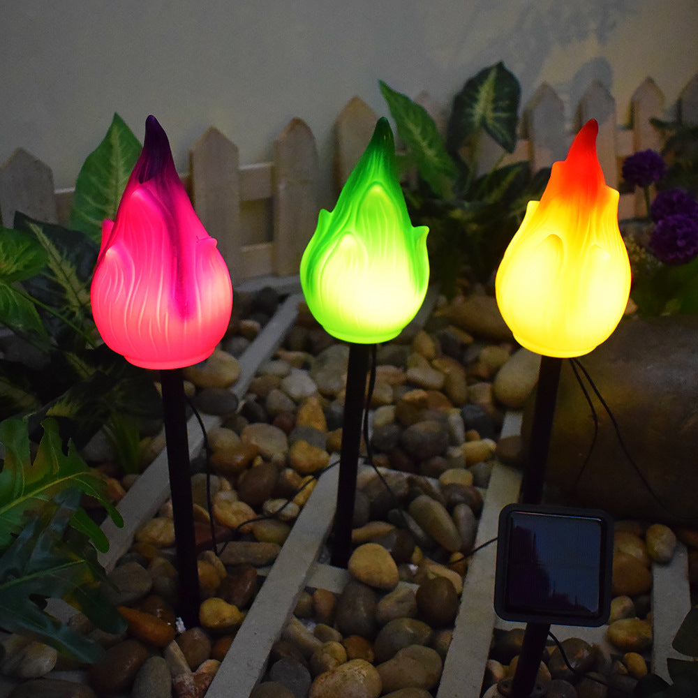 Décoration de cour pour lampe à flamme solaire de simulation