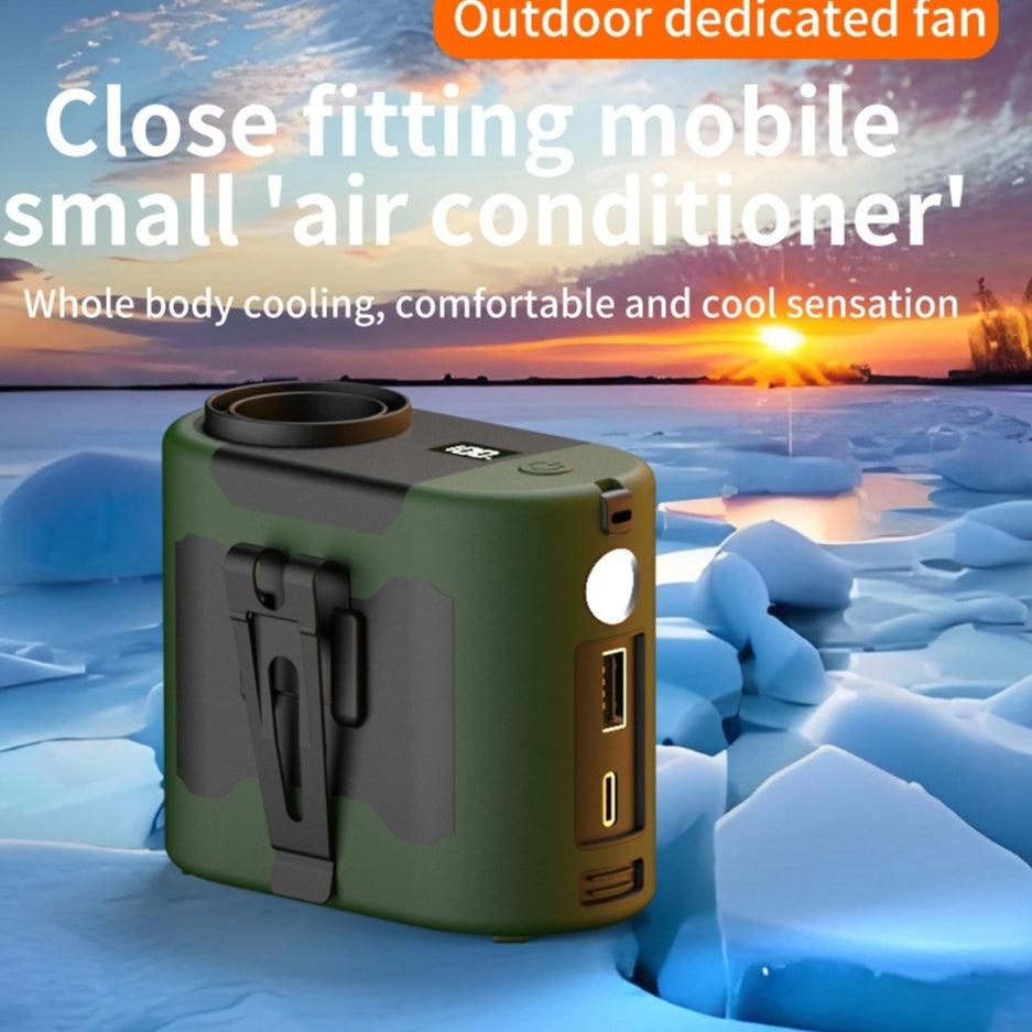 Outdoor Camping High-Speed Long-Endurance Portable Waist Cooling Fan Holder