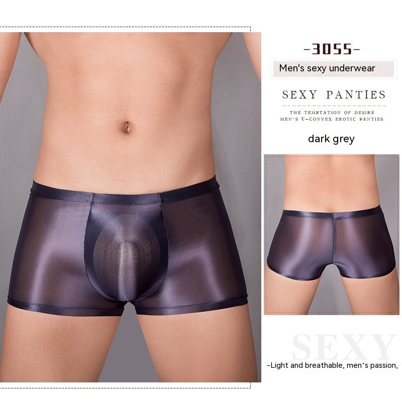 Huile Glossy U Convex Ultra-mince transparent homme confortable stretch Short