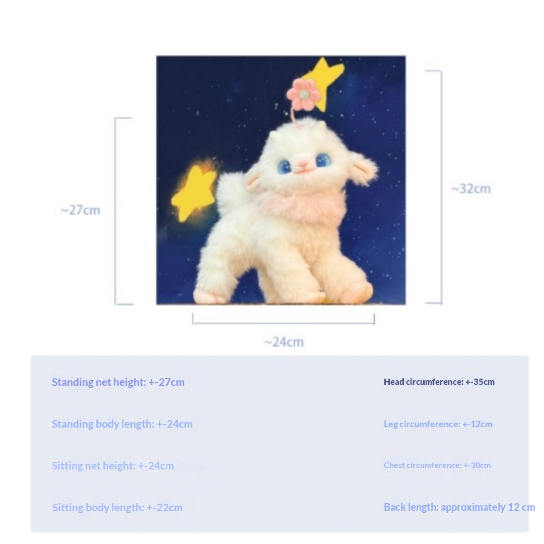 Blue Eyed Luna Sheep Original Handmade Healing Skeleton Plush