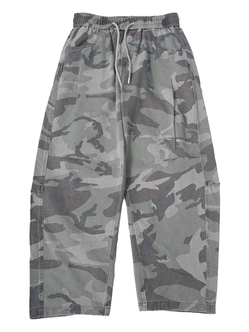 Style américain Retro Cotton Pure Camouflage Pantalon de travail Pied droit Loose Fit with A Tirages