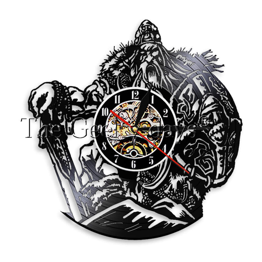 Texte ancien Charm Warrior Vinyl Record Horloge murale