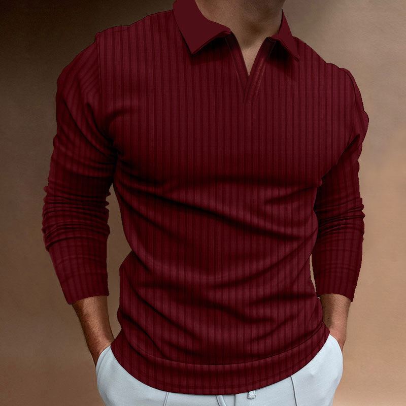 Solid Color Fitness Business Casual Lapels manches longues hommes